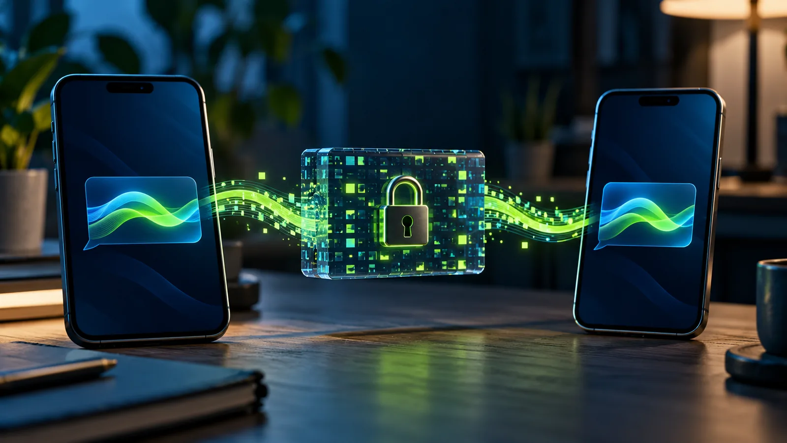 Local message encryption workflow from plain text to protected code