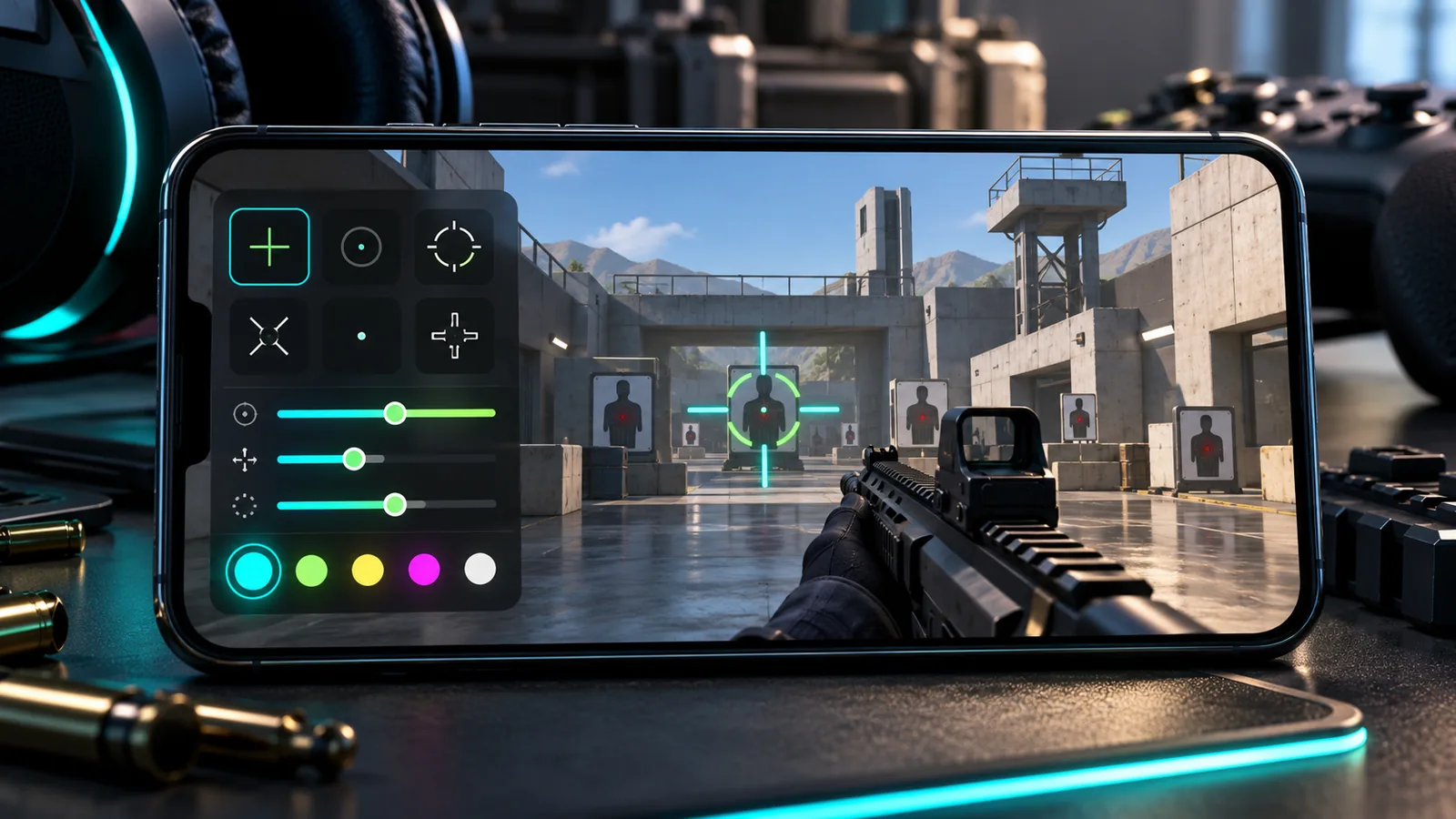 Custom crosshair controls on an Android gaming phone