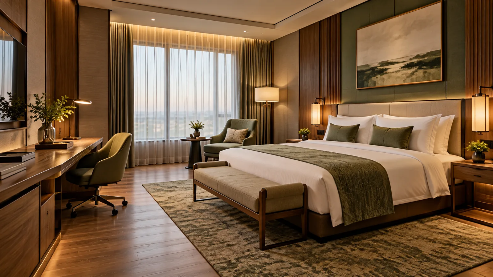 AI-generated premium hotel room interior concept