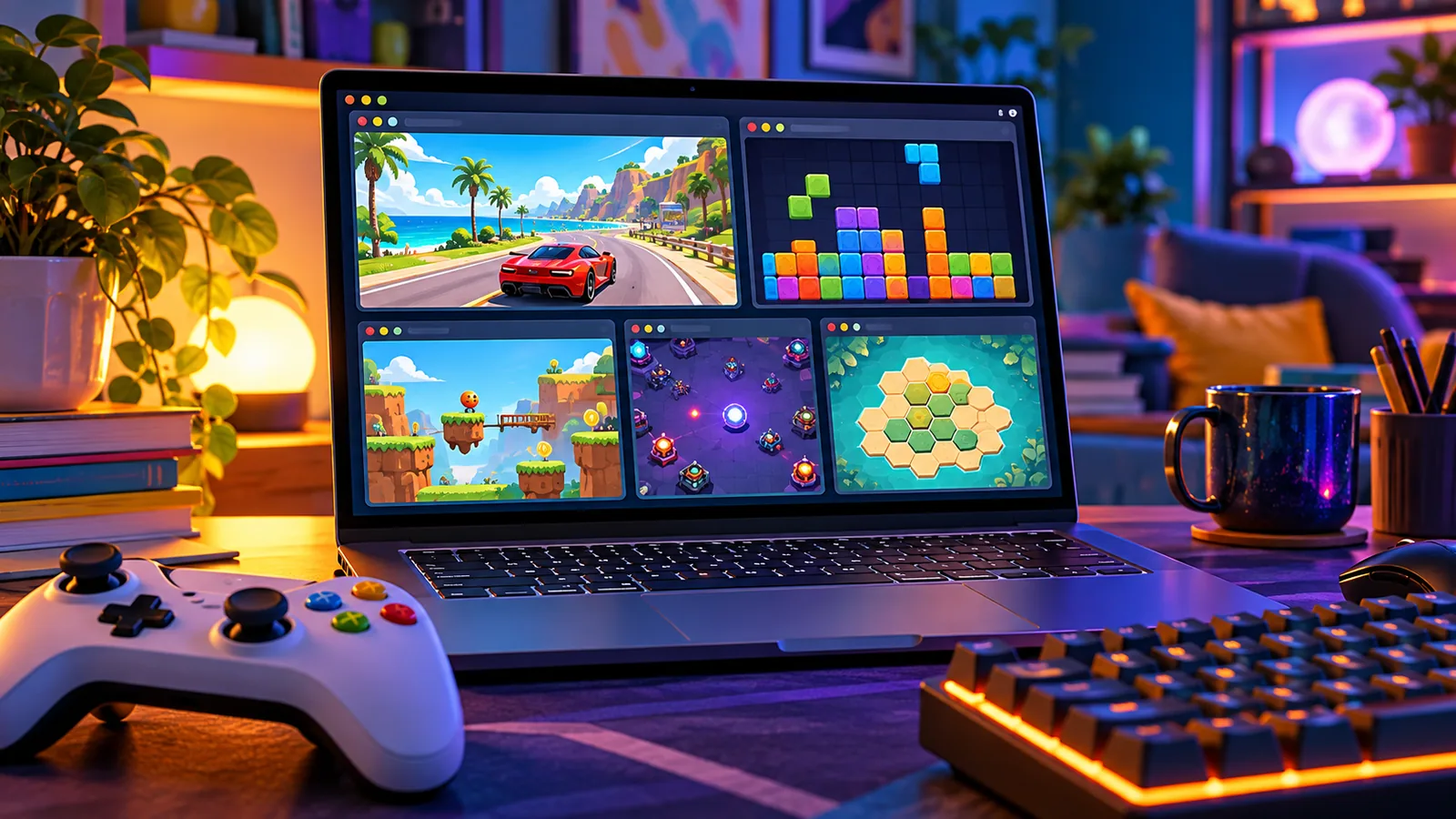 Instant browser gaming with several original mini-game windows